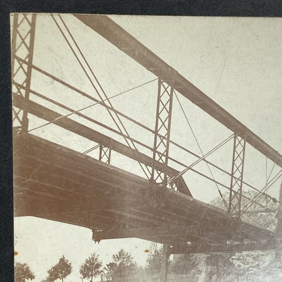 c1900 Cabinet Card Photo Men Building a Bridge Sepia - Picture 6 of 9